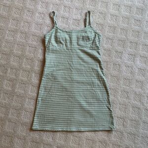 Brandy Melville John Galt Plaid Tie Mini Dress